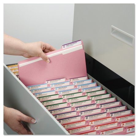 Smead Pressboard Folder, 1/3-Cut Tab, Pink, PK100 12643